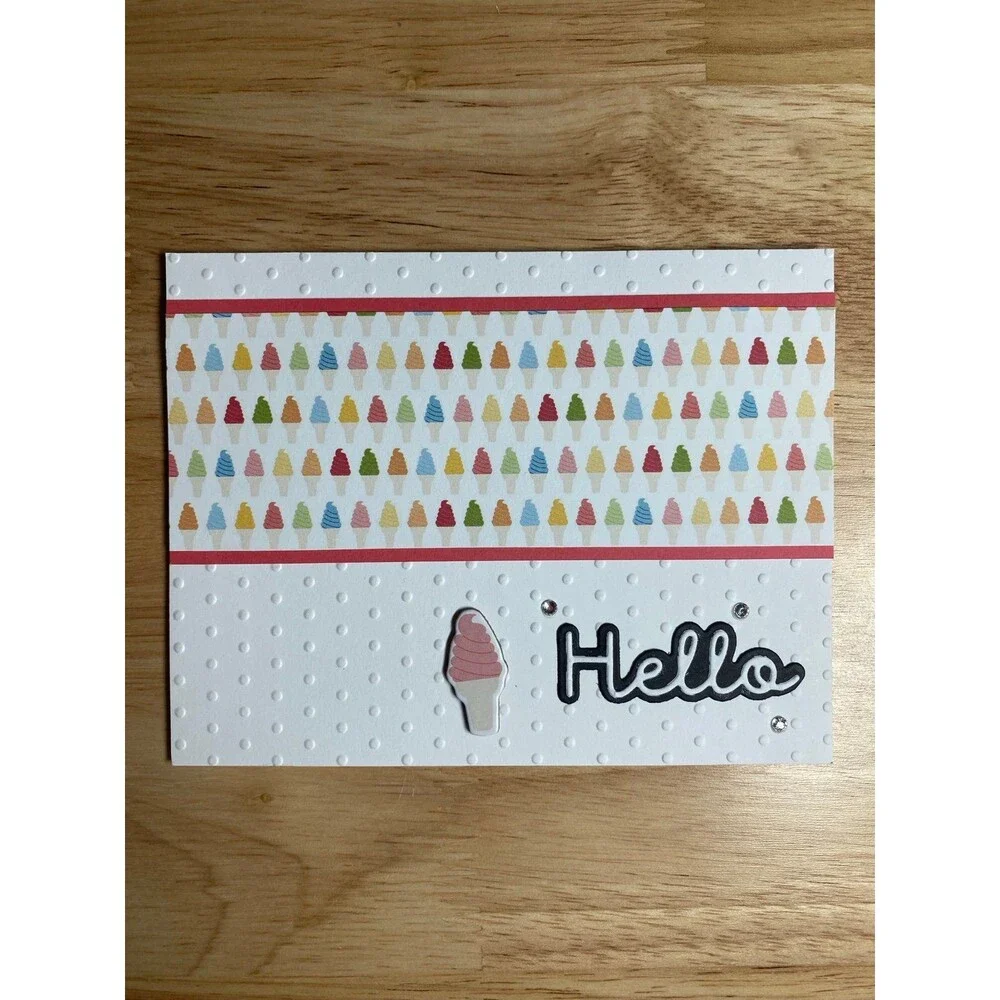 Handmade Summer Hello Blank Greeting Card A2 & Envelope